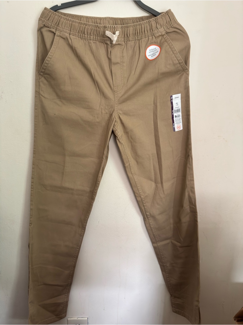 wonder nation Tan Elastic-Waist Chino Pants